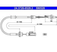 ATE 24.3728-0528.2 Clutch Cable