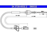 Clutch cable 24.3728-0532.2 ATE for FIAT FORD