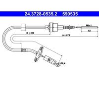 ATE 24.3728-0535.2 Clutch Cable