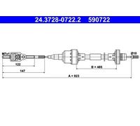 CABLE PULL CLUTCH CONTROL 24.3728-0722.2 FOR VAUXHALL ASTRAVAN/Mk/III OPEL