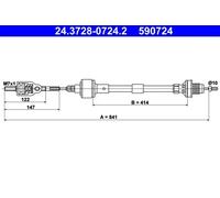 ATE 24.3728-0724.2 Clutch Cable