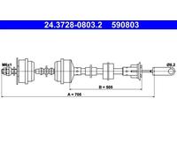 ATE 24.3728-0803.2 Clutch Cable