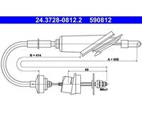 ATE 24.3728-0812.2 Clutch Cable for PEUGEOT