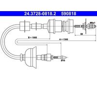 Clutch cable 24.3728-0818.2 ATE for PEUGEOT 405 405 Estate