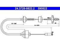 ATE 24.3728-0822.2 Clutch Cable for PEUGEOT