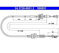 ATE 24.3728-0851.2 Clutch Cable