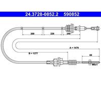 ATE 24.3728-0852.2 Clutch Cable