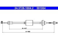 ATE 24.3728-1004.2 Clutch Cable