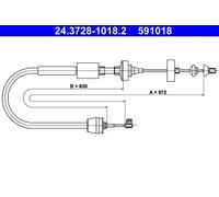Clutch cable 24.3728-1018.2 ATE for RENAULT MEGANE I MEGANE I Coach