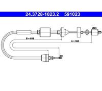 Clutch cable ATE 24.3728-1023.2 for RENAULT THALIA I (LB_) 1.2 2002-2009