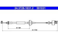 ATE 24.3728-1031.2 Clutch Cable
