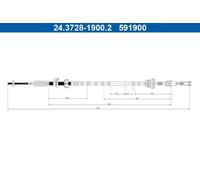 ATE 24.3728-1900.2 Clutch Cable