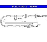 ATE 24.3728-2001.2 Clutch Cable
