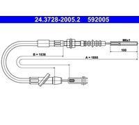 ATE 24.3728-2005.2 Clutch Cable
