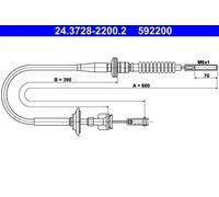 Clutch cable 24.3728-2200.2 ATE for SUZUKI SUBARU