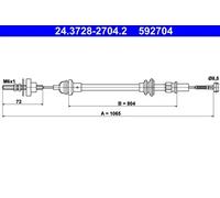 ATE 24.3728-2704.2 Clutch Cable