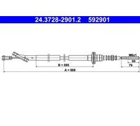 ATE 24.3728-2901.2 Clutch Cable