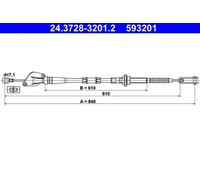 ATE 24.3728-3201.2 Clutch Cable