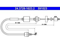 Clutch cable ATE 24.3728-1023.2 for RENAULT THALIA I (LB_) 1.2 2002-2009