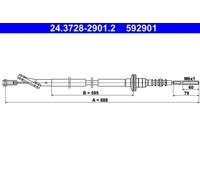 ATE 24.3728-2901.2 Clutch Cable