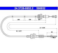 ATE 24.3728-0852.2 Clutch Cable