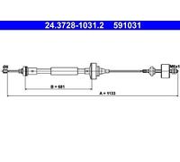 Clutch Cable ATE Fits DACIA RENAULT Logan Sandero Logan I MCV 6001546867