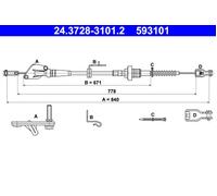 ATE 24.3728-3101.2 Clutch Cable
