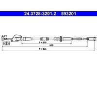ATE 24.3728-3201.2 Clutch Cable