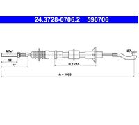 Clutch Cable ATE Fits OPEL Rekord E 669071
