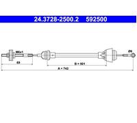 Clutch Cable ATE Fits SKODA VW Felicia I Caddy II Pickup Mk 6U0721335