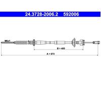 ATE 24.3728-2006.2 Clutch Cable