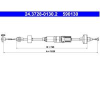 Clutch Cable ATE Fits VW Golf Mk3 Vento 1H1721335