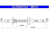 ATE 24.3728-0114.2 Clutch Cable