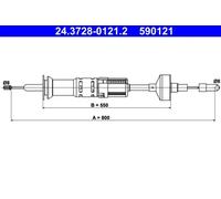 ATE Clutch Cable 24.3728-0121.2 – Automatic Adjustment – for VW/SEAT Jetta II, Golf Mk II