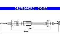 ATE 24.3728-0127.2 Clutch Cable