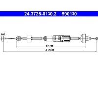 Clutch cable with automatic adjustment 24.3728-0130.2 ATE for VW GOLF Mk III