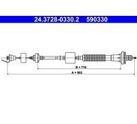 Fits ATE 24.3728-0330.2 Clutch cable DE stock