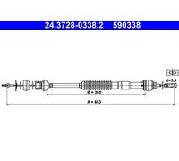 ATE 24.3728-0338.2 Clutch Cable