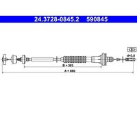 ATE 24.3728-0845.2 Clutch Cable