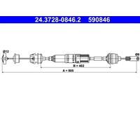 ATE 24.3728-0846.2 Clutch Cable