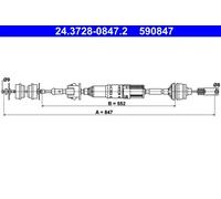 ATE 24.3728-0847.2 Clutch Cable