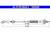 ATE 24.3728-0849.2 Clutch Cable