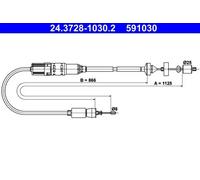 ATE 24.3728-1030.2 Clutch Cable
