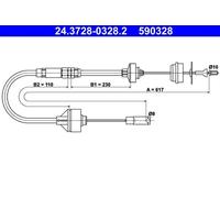 ATE 24.3728-0328.2 Clutch Cable