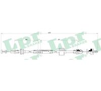 Clutch cable with manual adjustment C0455C LPR for VW SEAT