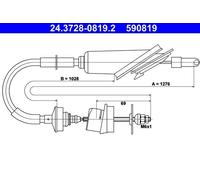ATE 24.3728-0819.2 Clutch Cable