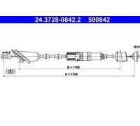 ATE 24.3728-0842.2 Clutch Cable