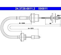 ATE 24.3728-0811.2 Clutch Cable