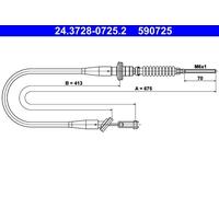 ATE 24.3728-0725.2 Clutch Cable
