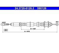 CABLE PULL CLUTCH CONTROL 24.3728-0126.2 FOR VW LT28-50//Platform/Chassis/Van